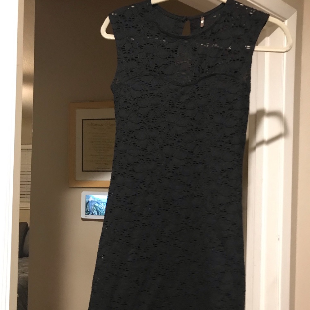 Black fitted mini dress